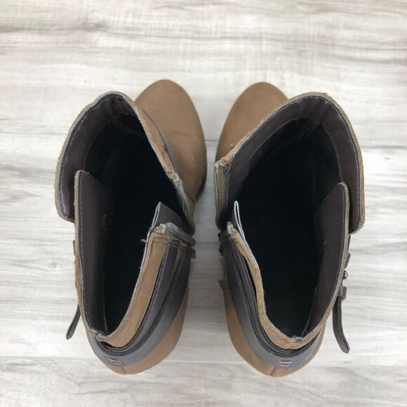 Franco Sarto Ankle Boots Womens 8M Dotty Brown Leather Zip Booties - Picture 9 of 11